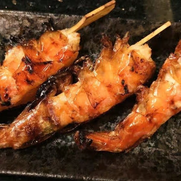 Garlic Prawns Skewer.