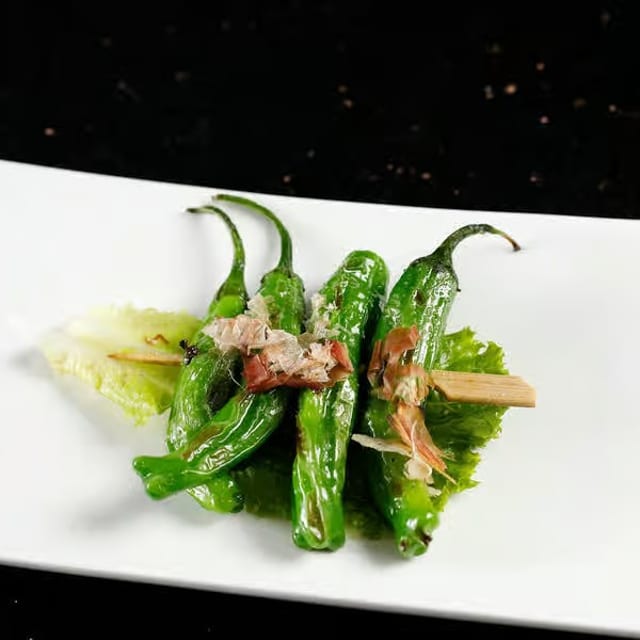 Shishito Pepper Skewer.